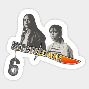 scream VI  (Scream 6) Melissa Barrera (Sam Carpenter) - Jenna Ortega (Tara Carpenter) scary horror movie graphic design by ironpalette Sticker